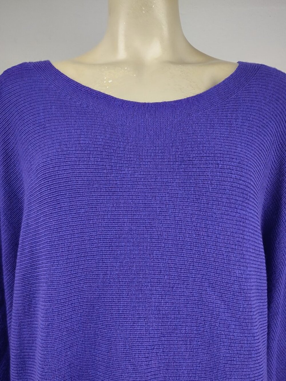 Eileen Fisher purple 100% Merino Wool boxy oversized pullover sweater Large - Picture 2 of 7